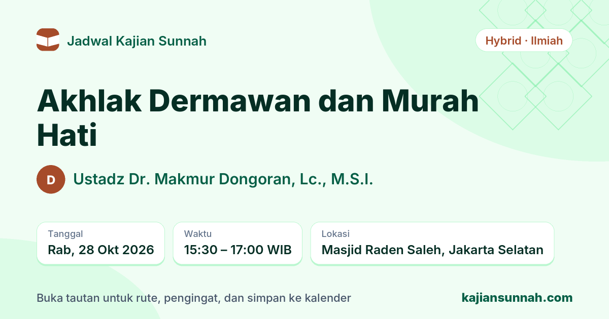 Kartu Akhlak Dermawan dan Murah Hati