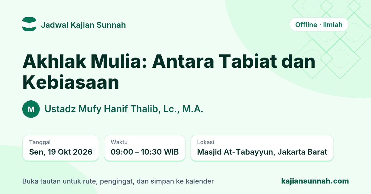 Kartu Akhlak Mulia: Antara Tabiat dan Kebiasaan