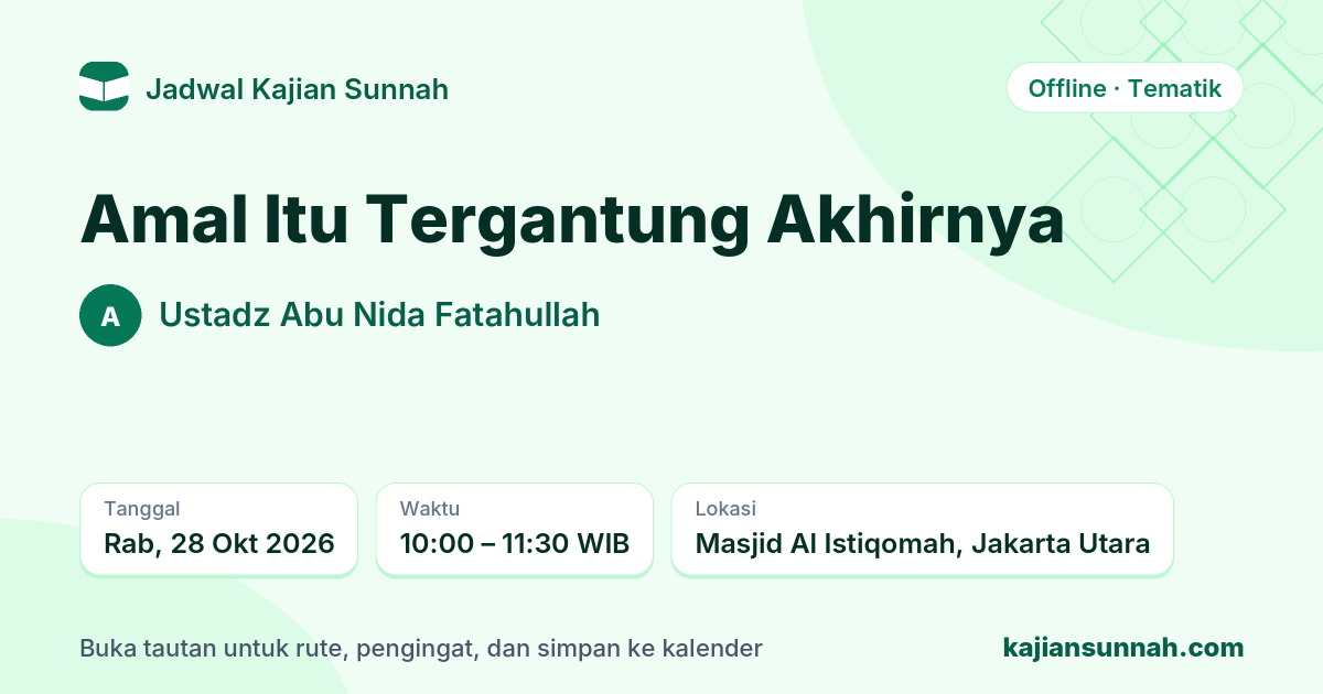 Kartu Amal Itu Tergantung Akhirnya