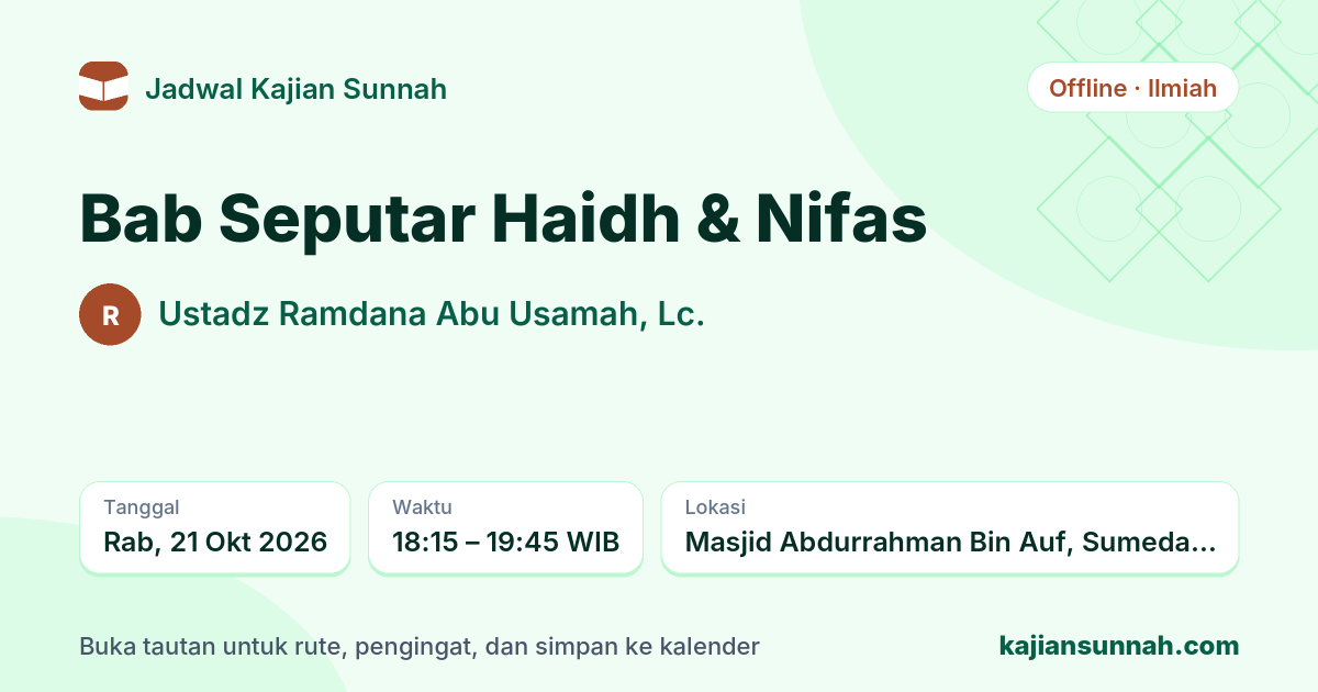 Kartu Bab Seputar Haidh & Nifas