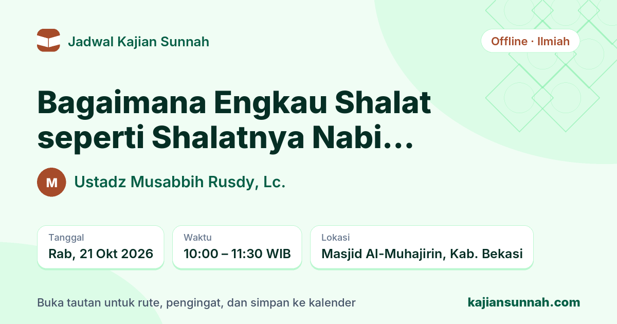 Kartu Bagaimana Engkau Shalat seperti Shalatnya Nabi Shallallahu Alaihi Wasallam