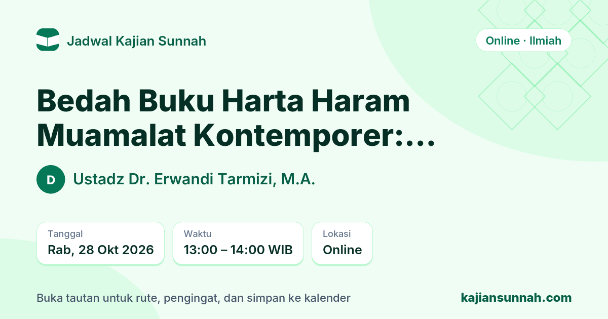 Kartu Bedah Buku Harta Haram Muamalat Kontemporer: Urgensi Memahami Harta Haram