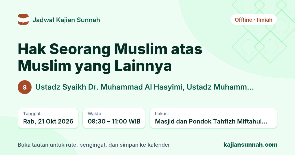 Kartu Hak Seorang Muslim atas Muslim yang Lainnya