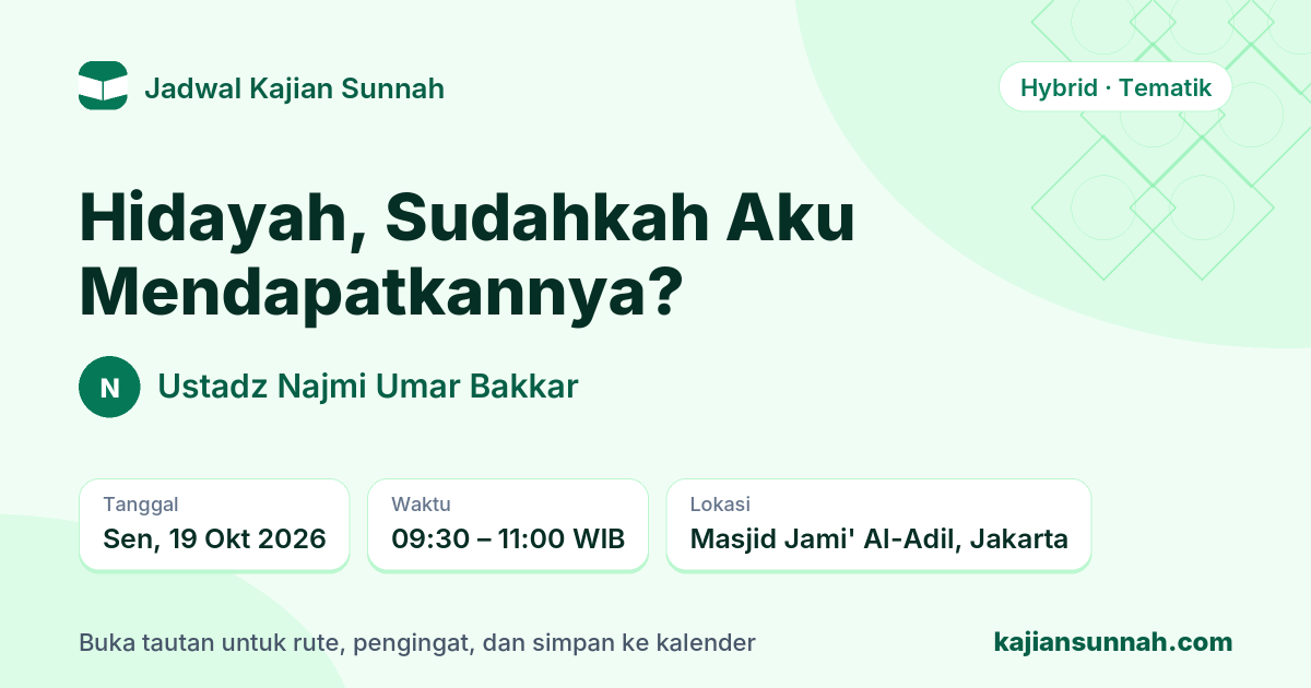 Kartu Hidayah, Sudahkah Aku Mendapatkannya?