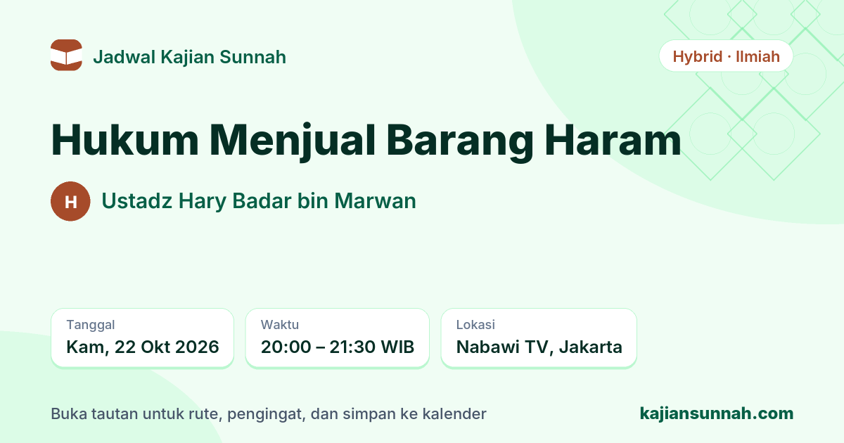Kartu Hukum Menjual Barang Haram