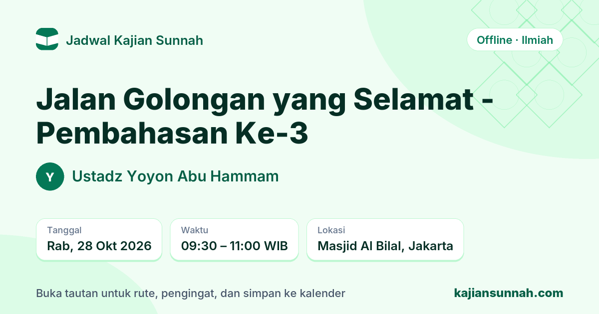 Kartu Jalan Golongan yang Selamat - Pembahasan Ke-3
