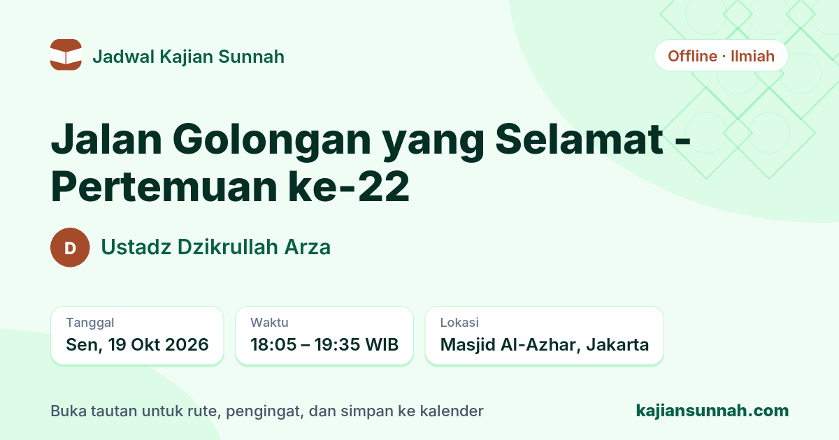 Kartu Jalan Golongan yang Selamat - Pertemuan ke-22