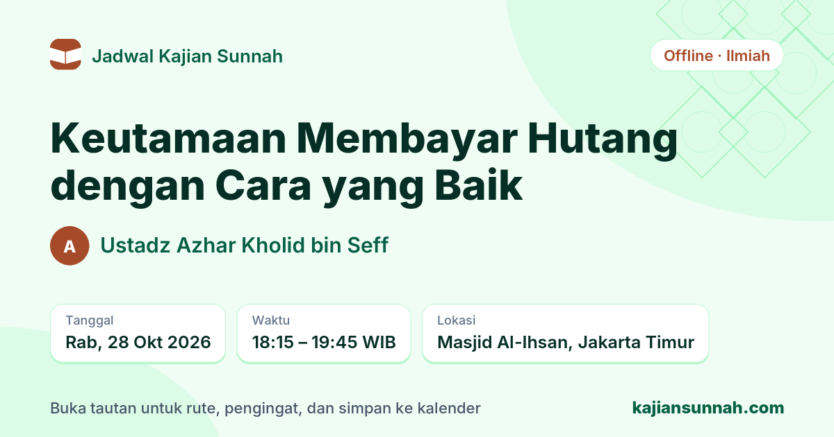 Kartu Keutamaan Membayar Hutang dengan Cara yang Baik