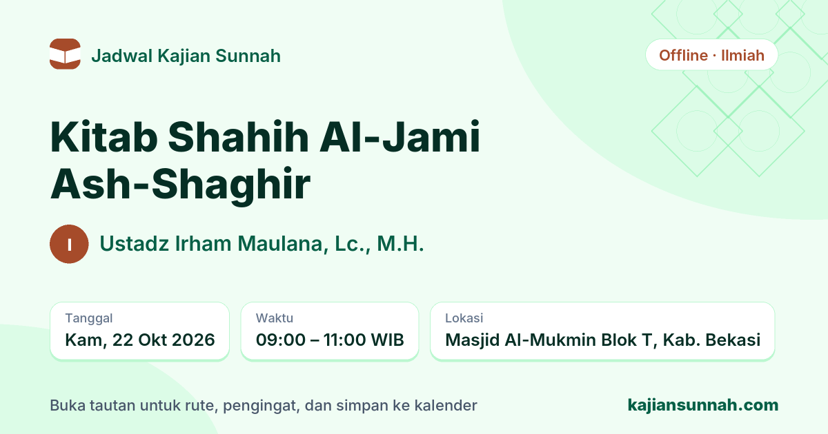 Kartu Kitab Shahih Al-Jami Ash-Shaghir