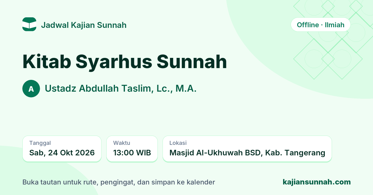 Kartu Kitab Syarhus Sunnah