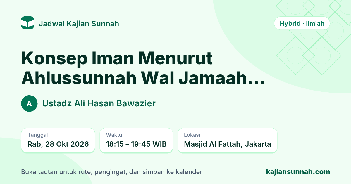 Kartu Konsep Iman Menurut Ahlussunnah Wal Jamaah (Bagian 2)