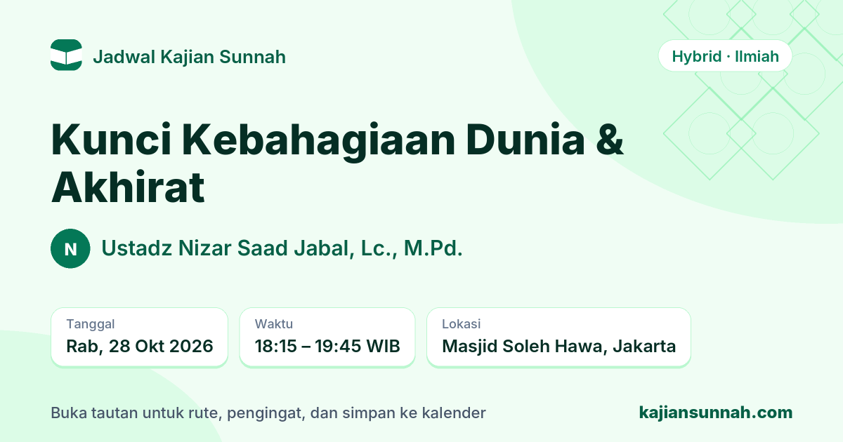 Kartu Kunci Kebahagiaan Dunia & Akhirat