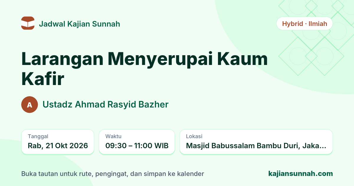 Kartu Larangan Menyerupai Kaum Kafir