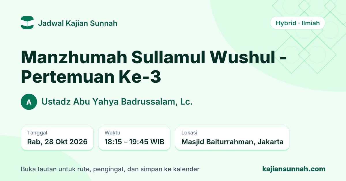 Kartu Manzhumah Sullamul Wushul - Pertemuan Ke-3