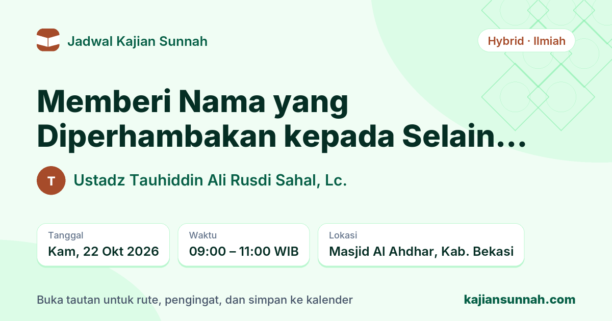 Kartu Memberi Nama yang Diperhambakan kepada Selain Allah
