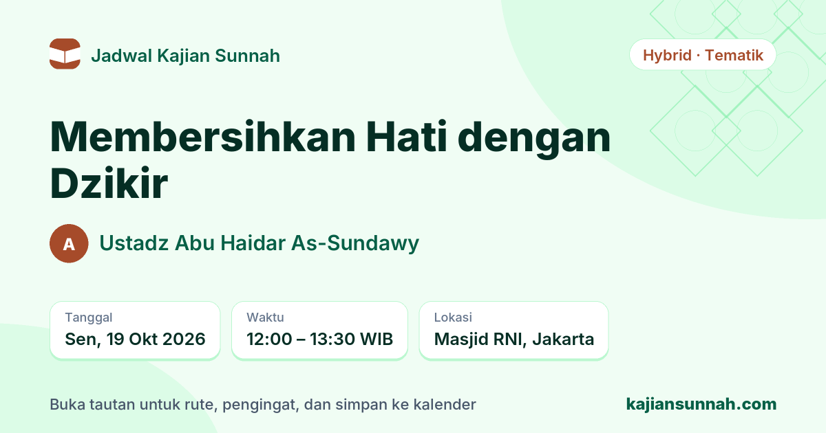 Kartu Membersihkan Hati dengan Dzikir
