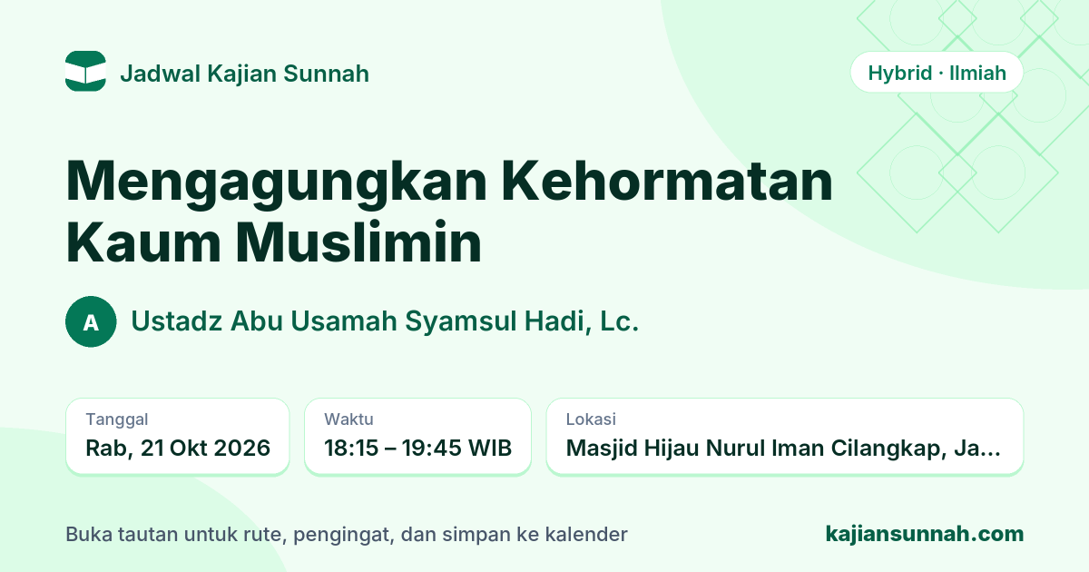 Kartu Mengagungkan Kehormatan Kaum Muslimin