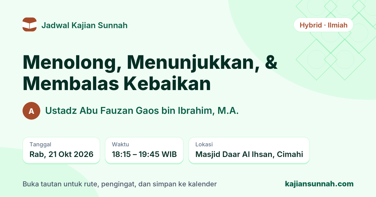 Kartu Menolong, Menunjukkan, & Membalas Kebaikan