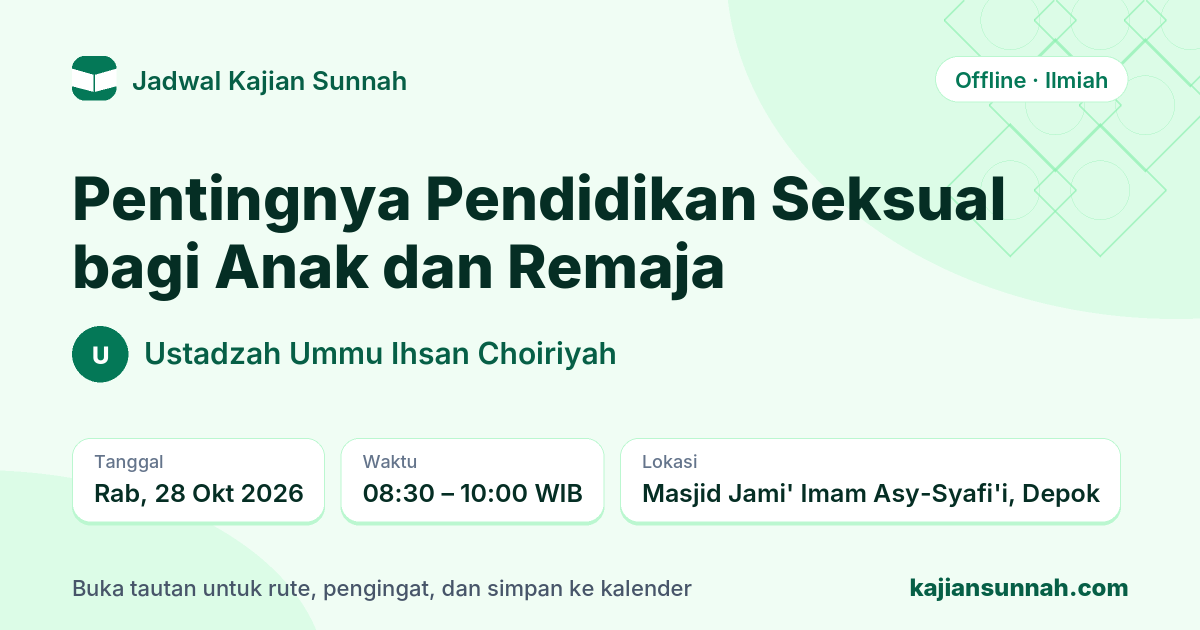 Kartu Pentingnya Pendidikan Seksual bagi Anak dan Remaja