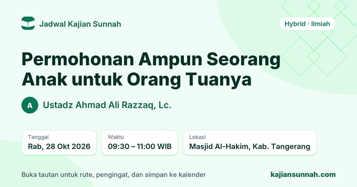 Kartu Permohonan Ampun Seorang Anak untuk Orang Tuanya