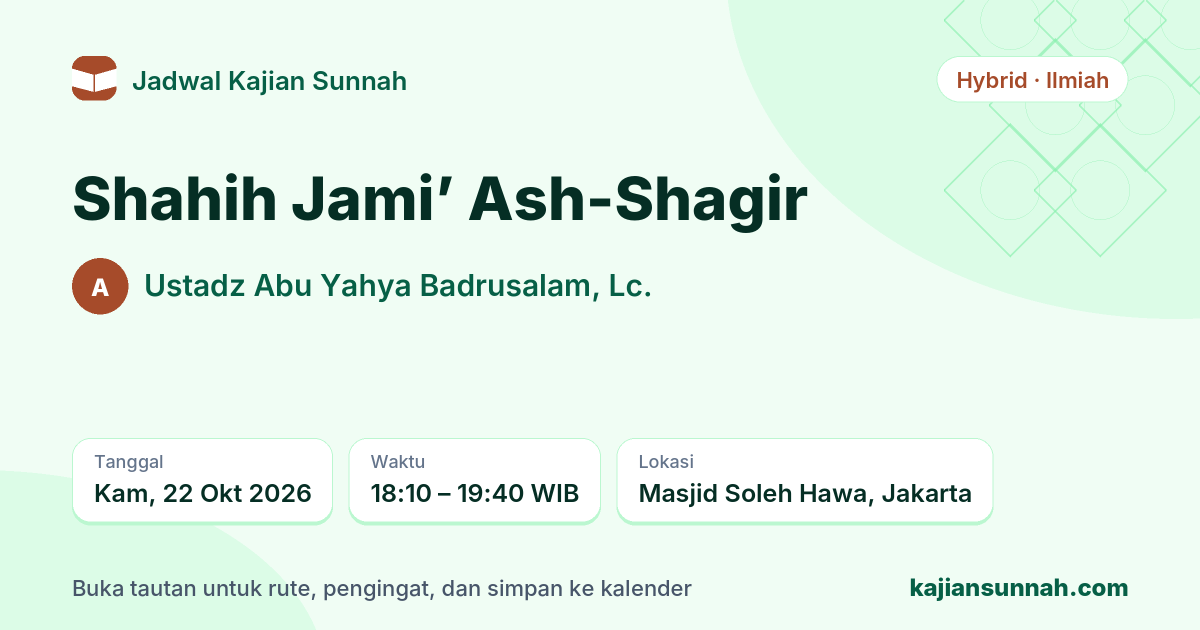 Kartu Shahih Jami’ Ash-Shagir