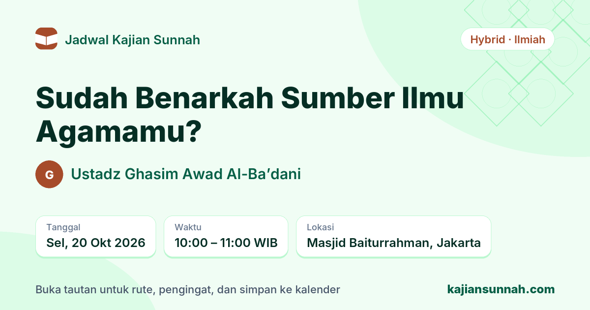 Kartu Sudah Benarkah Sumber Ilmu Agamamu?
