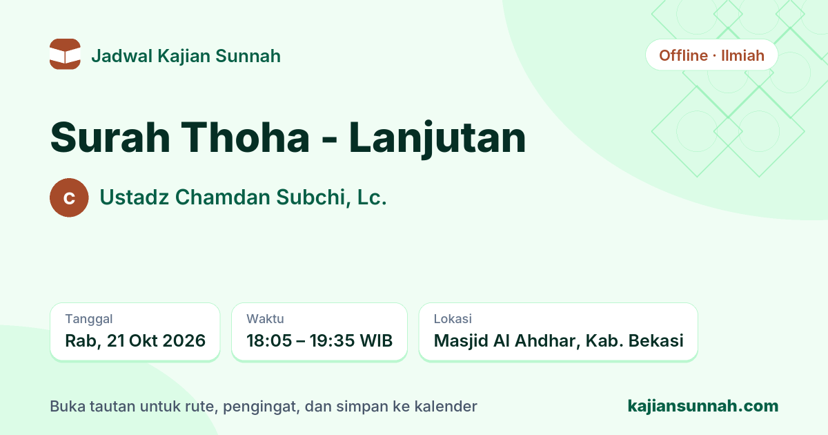 Kartu Surah Thoha - Lanjutan