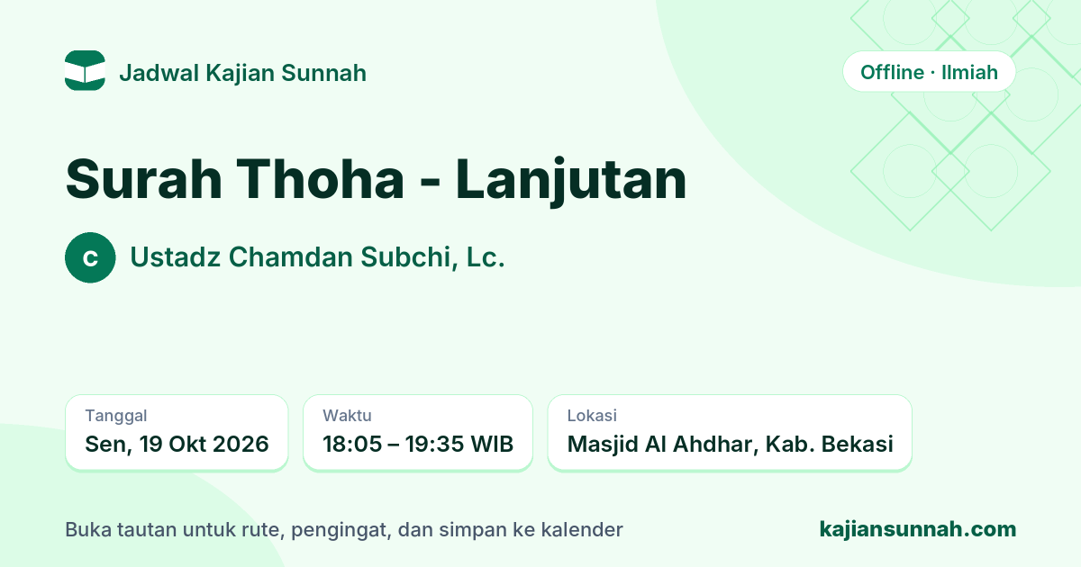 Kartu Surah Thoha - Lanjutan