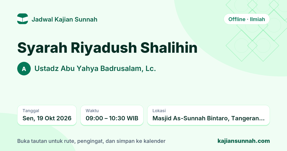 Kartu Syarah Riyadush Shalihin