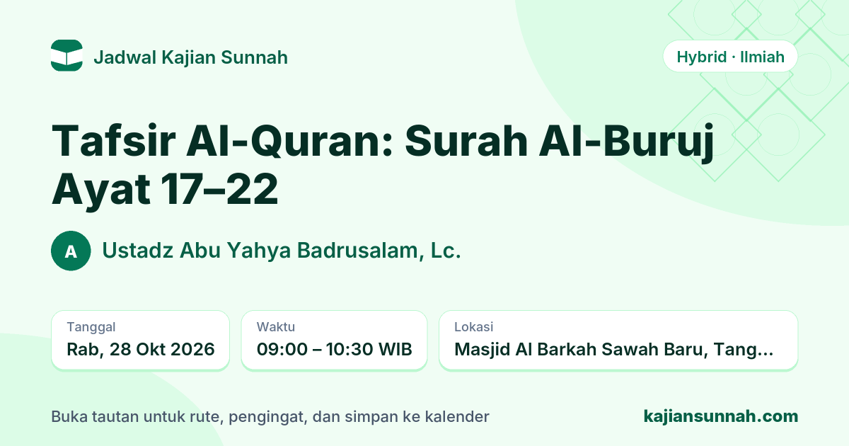 Kartu Tafsir Al-Quran: Surah Al-Buruj Ayat 17–22