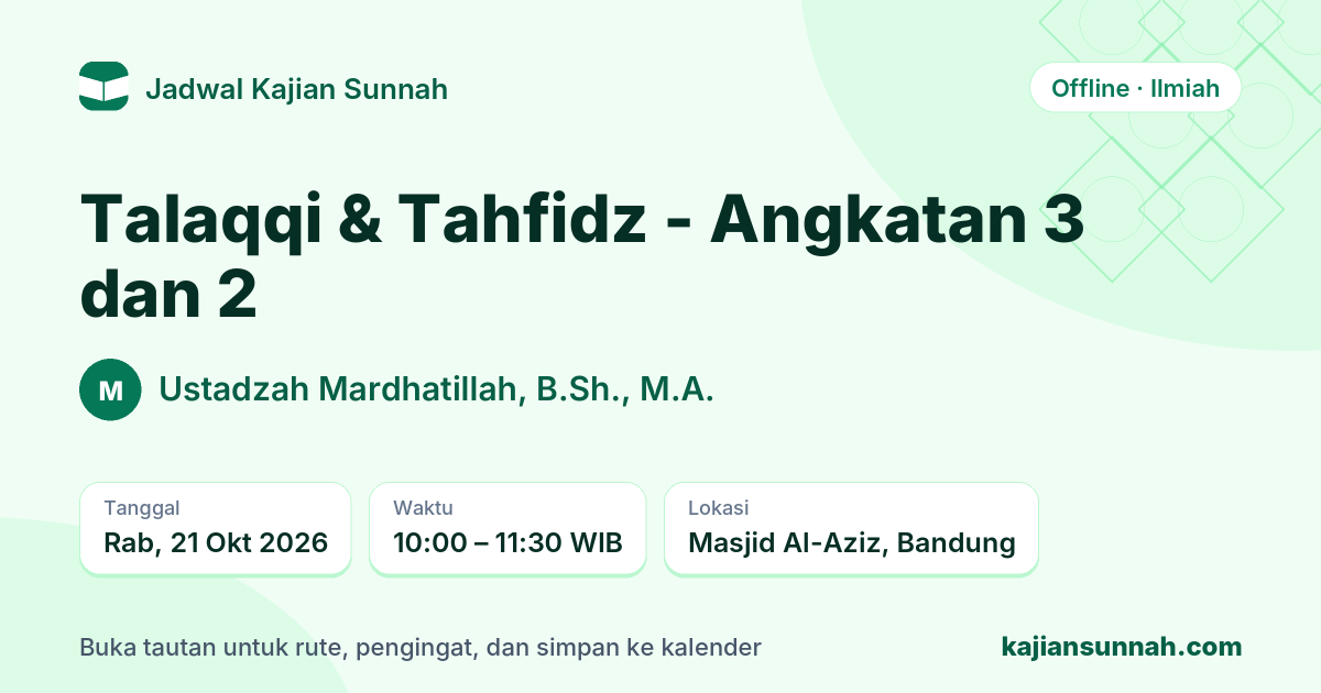 Kartu Talaqqi & Tahfidz - Angkatan 3 dan 2