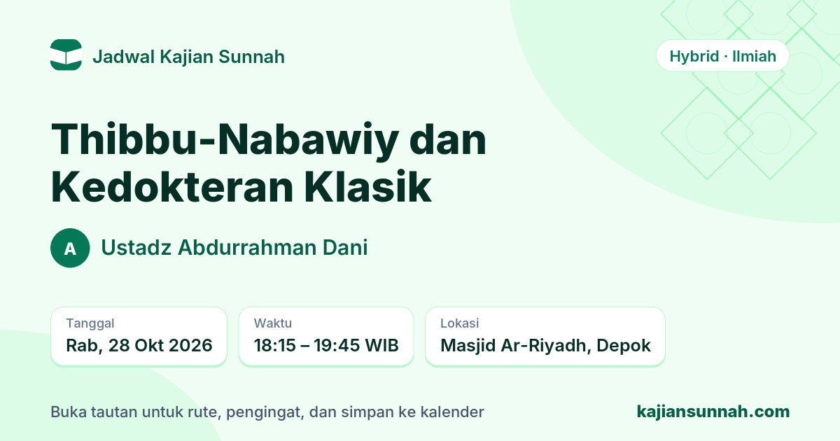 Kartu Thibbu-Nabawiy dan Kedokteran Klasik