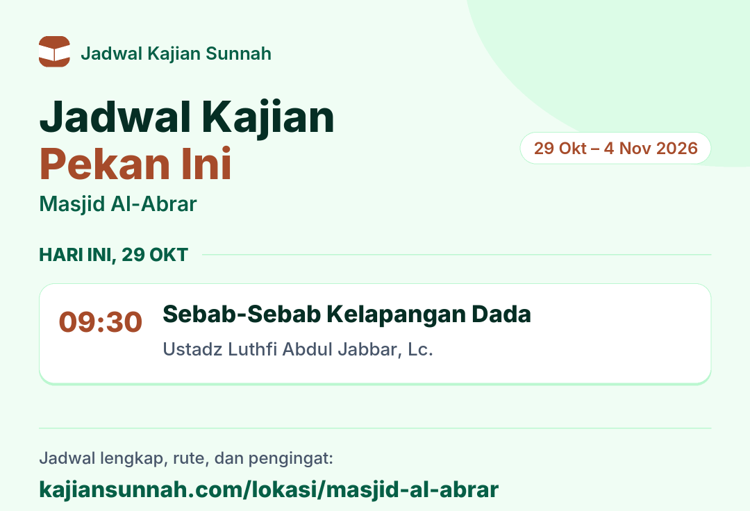 Jadwal kajian pekan ini — Masjid Al-Abrar